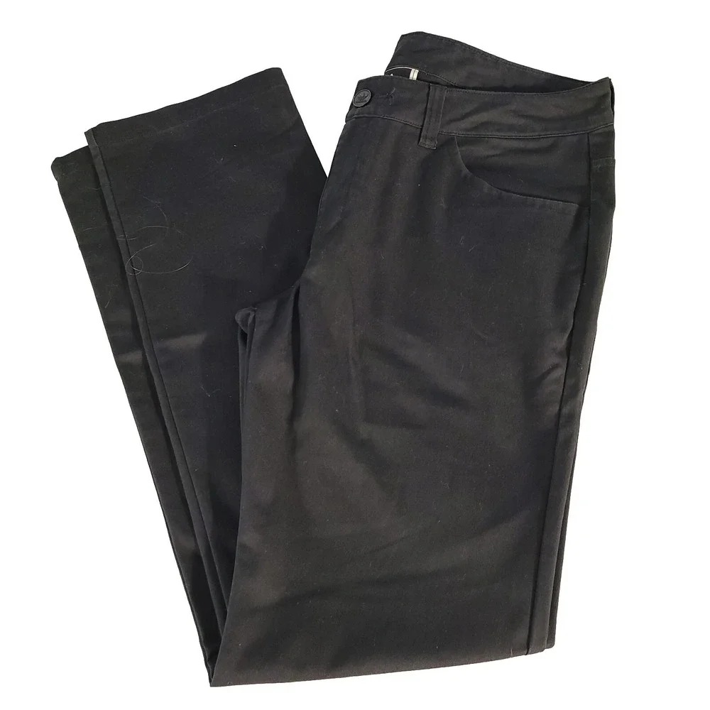 Adidas 5 Pocket Twill Pants Men's 33x32 Black Trefoil Golf Mid Rise Straight Leg